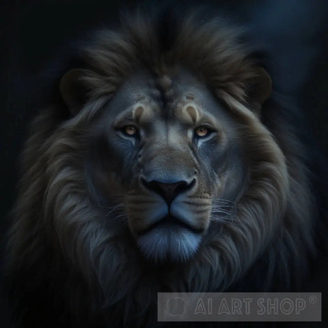 Close Up Of A Lion Animal Ai Art