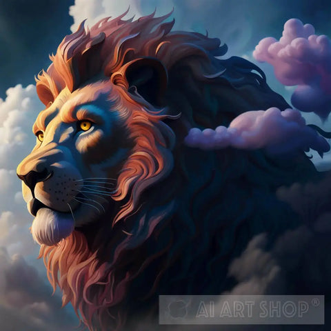 Cloud Lion Impressionism Ai Art