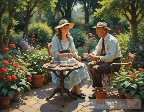 Coffee At The Garden! Ai Painting