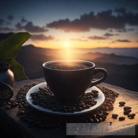 Coffee On The Mountain Ai Artwork