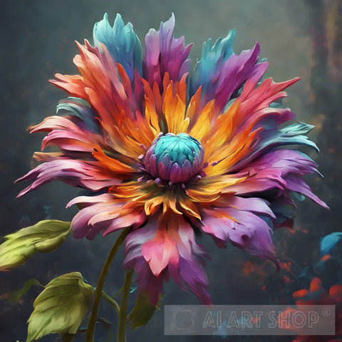 Colored Flower. Ai Painting