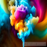 Colored Smoke - Dancing Love Morning Roses Ai Artwork