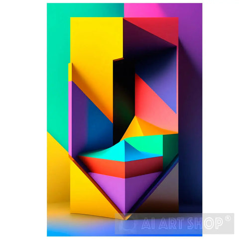 Colorful 3D Geometric Shapes Abstract Ai Art