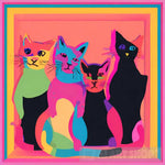 Colorful Abstract Cats Ai Art