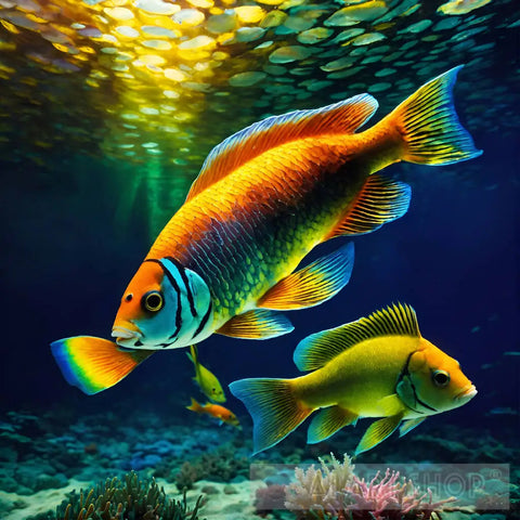 Colorful And Shapely Fish In The Ocean Depths Animal Ai Art