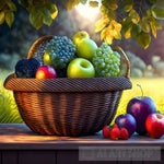 Colorful Basket Full Of Fruits! Still Life Ai Art