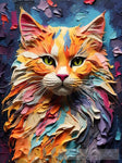 Colorful Cat Painting Animal Ai Art