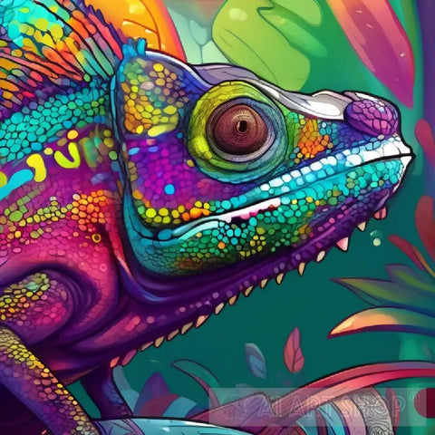 Colorful Chameleon Animal Ai Art