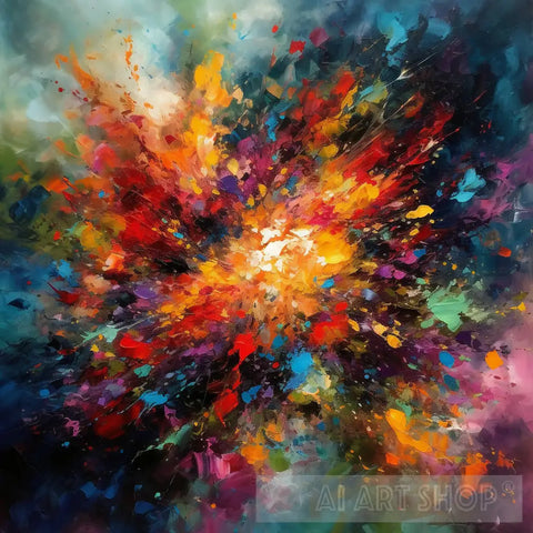 Colorful Chaos Abstract Ai Art