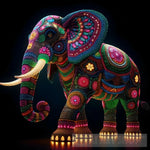 Colorful Elephant In The Dark Animal Ai Art