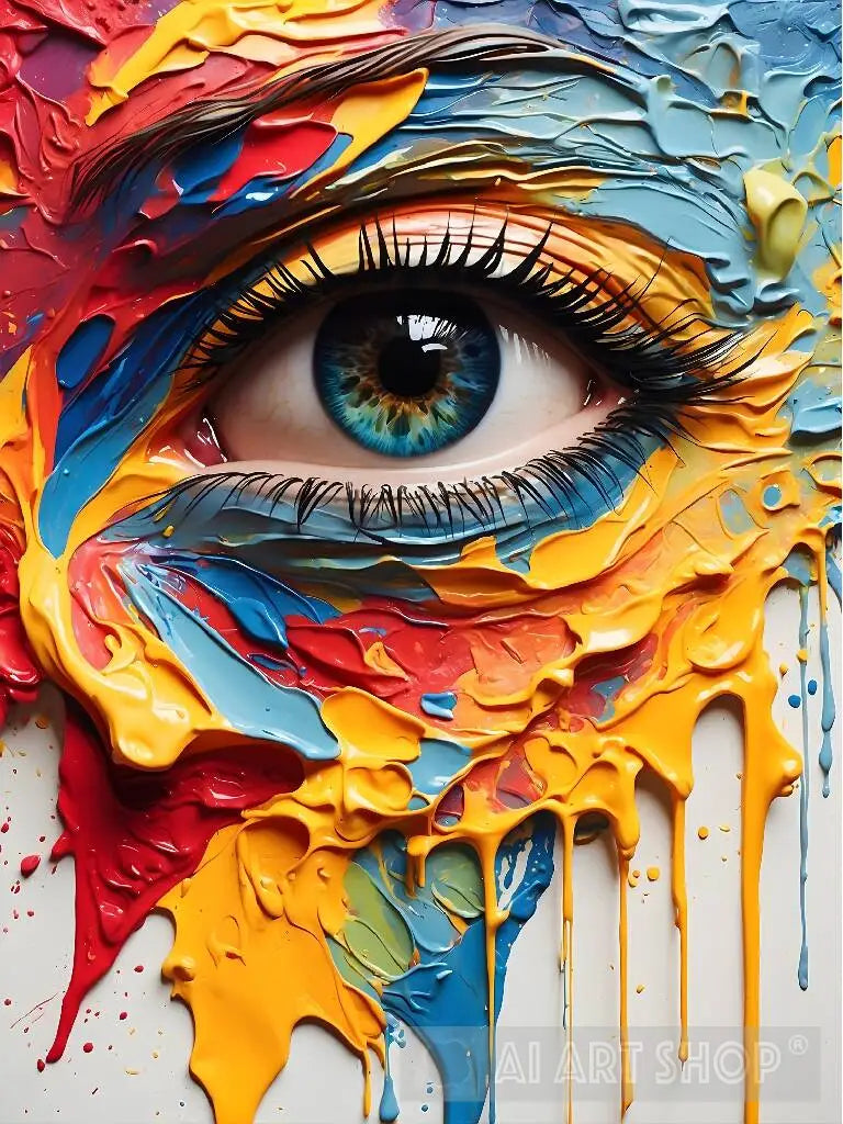 Colorful Eye Painting, Painting, Abstract Art, Eye Art, Colorful, V...