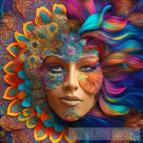 Colorful Face Abstract Ai Art