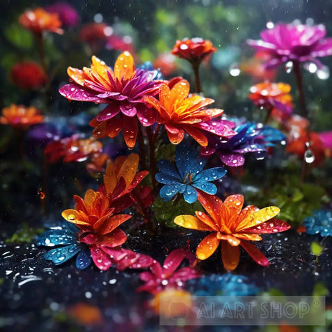 Colorful Flowers Landscape Ai Art