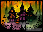 Colorful Haunted Homestead Ai Painting