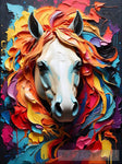 Colorful Horse Head Painting Animal Ai Art