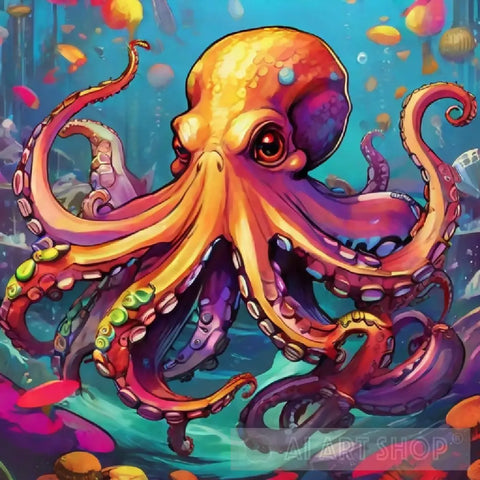 Colorful Octopus Animal Ai Art