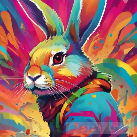 Colorful Rabbit Animal Ai Art