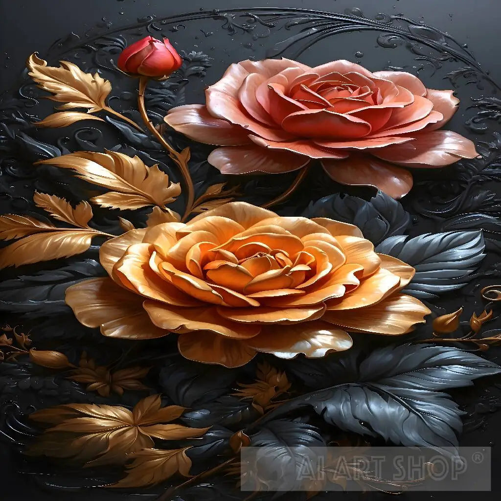 Colorful Roses, Floral Wall Art, Nature-inspired Decor, Vibrant Bou...