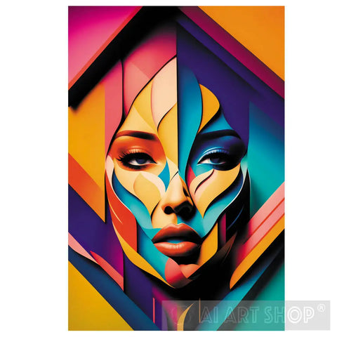 Colorful Woman Shape Portrait Ai Art