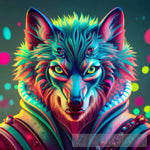 Colors Wolf Ai Artwork