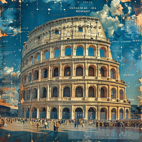 Colosseum Bustle - Gothic Art Collage Architecture Ai