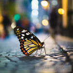 Colourful Butterfly On Street Ai Artwork