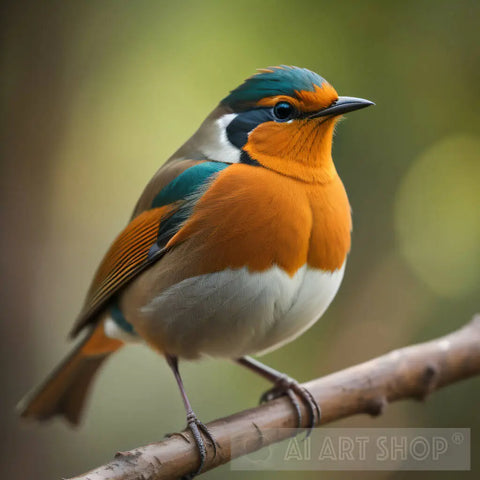 Colourful Image Of A Robin Bird Animal Ai Art