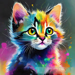 Colourful Kitty Ai Painting