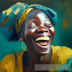 Contagious Afriqueen Laugh Portrait Ai Art