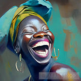 Contagious Afriqueen Laugh Portrait Ai Art