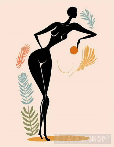 Contemporary Feminine Silhouette Abstract Ai Art