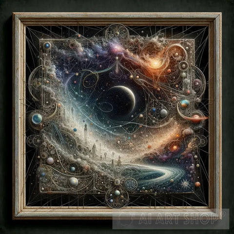 Cosmic Embroidery Abstract Ai Art