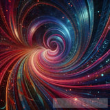 Cosmic Kaleidoscope: Exploring 3D Space Curvature In Vivid Color Abstract Ai Art