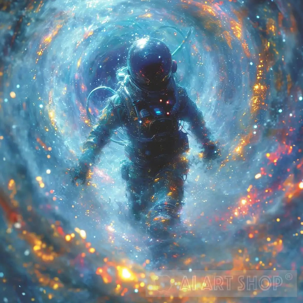 Cosmic Surrealism Art - Astronaut's Odyssey In Space