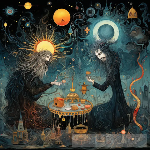 Cosmic Teatime Surrealism Ai Art