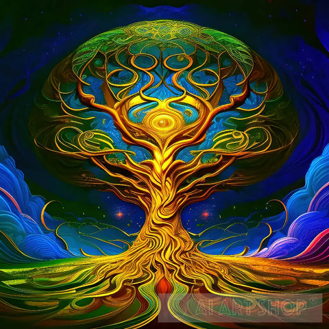 Cosmic Tree Nature Ai Art