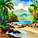 Costa Rica Watercolor Landscape Ai Art