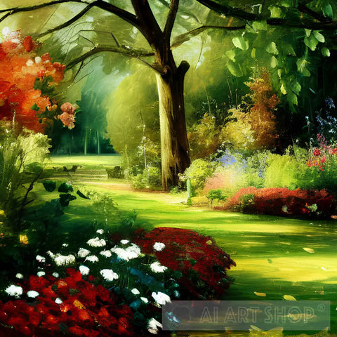 Country Garden In The Autumn Nature Ai Art