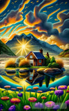 Country House On The Seaside In Spring Landscape Ai Art