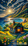 Country House On The Seaside In Spring Landscape Ai Art