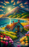Country House On The Seaside In Spring Landscape Ai Art