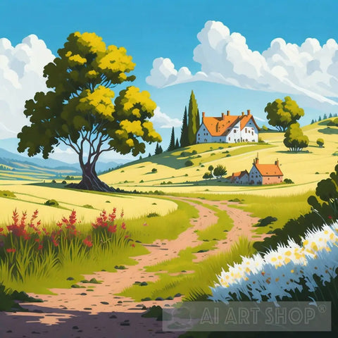 Countryside #1 Landscape Ai Art