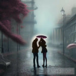 Couple In Rain/Umbrellla Ai Artwork