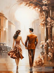 Couple Walking In The Rain Ai Artwork