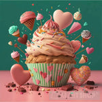 Create Graphic Design Love Cupcake Illustration Ai Artwork