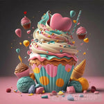 Create Graphic Design Love Cupcake Illustration Ai Artwork