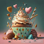 Create Graphic Design Love Cupcake Illustration Ai Artwork