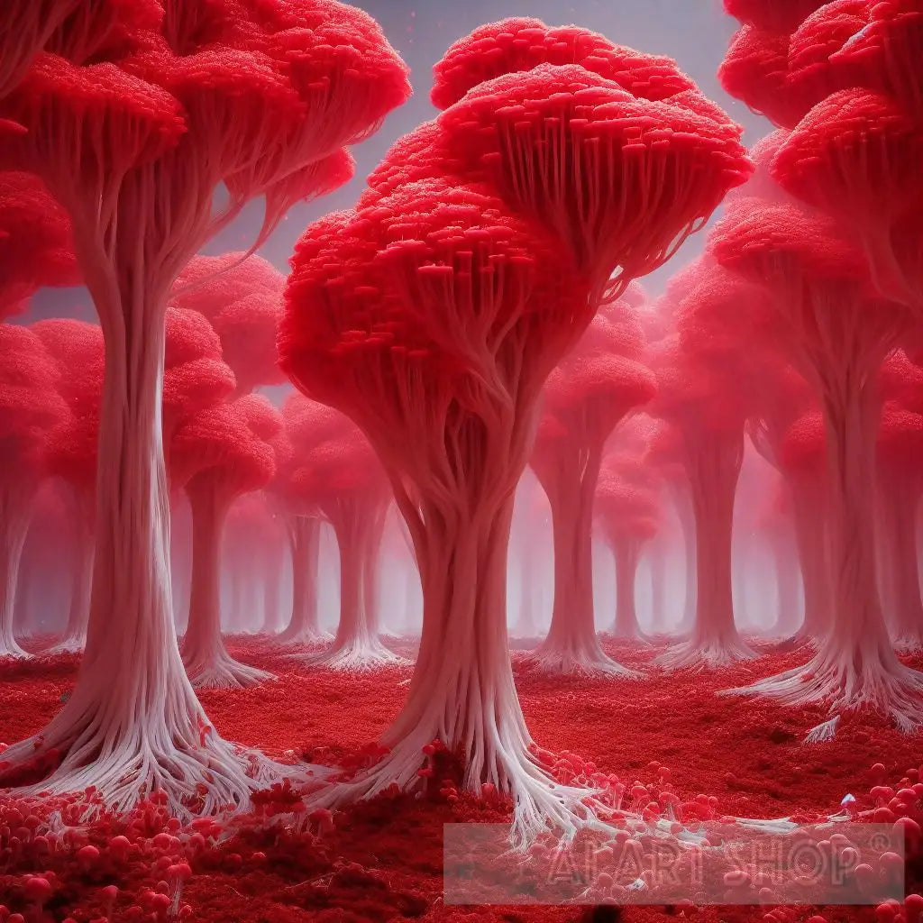 Crimson Canopy Fungi Forest