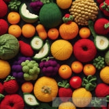 Crocheted Fruits And Vegetables Ai Artwork