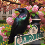 Crow Beneath The Blossoms Ai Artwork